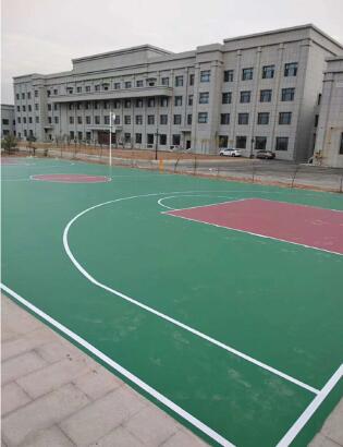 蘭州新區(qū)檢察院硅pu球場施工完畢